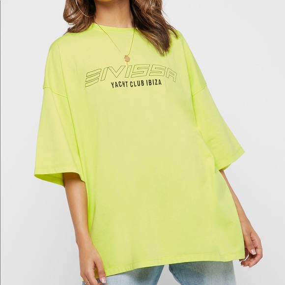 Missguided Tops - Missguided oversized neon tee